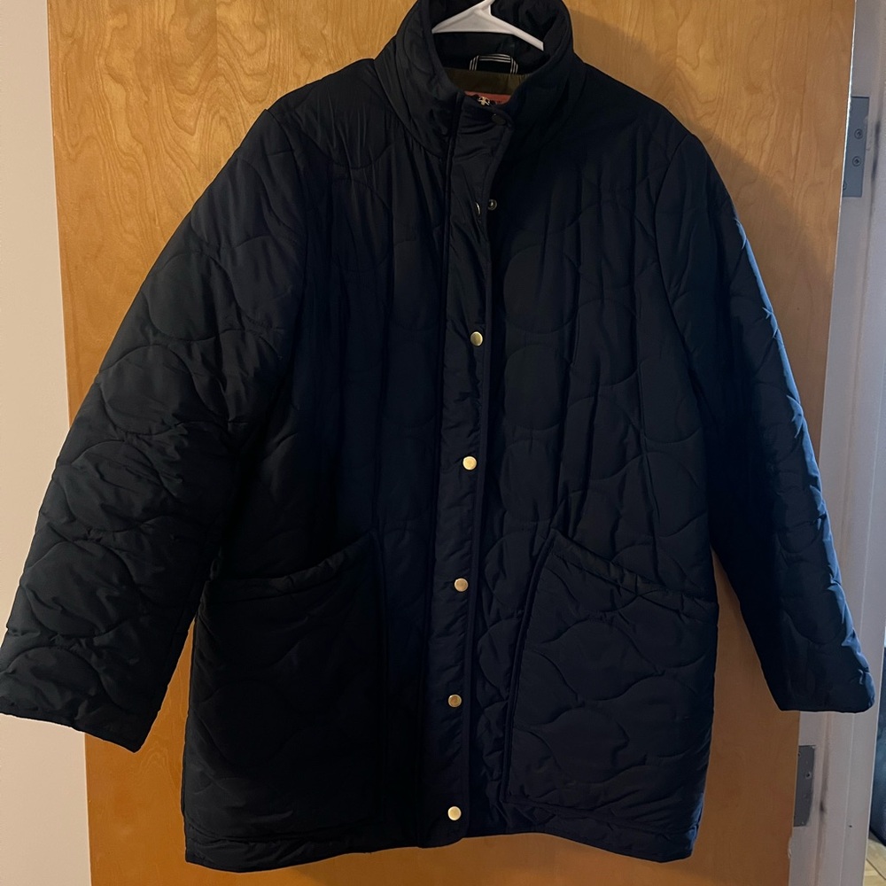 J.Crew Quilted cocoon puffer with PrimaLoft® in Navy